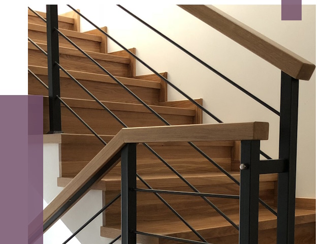 Обшивка металлической лестницы деревом в Полевской от 4363 руб.