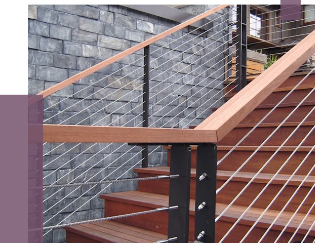 Тросовые перила под ключ в Полевской от 7801 руб. 