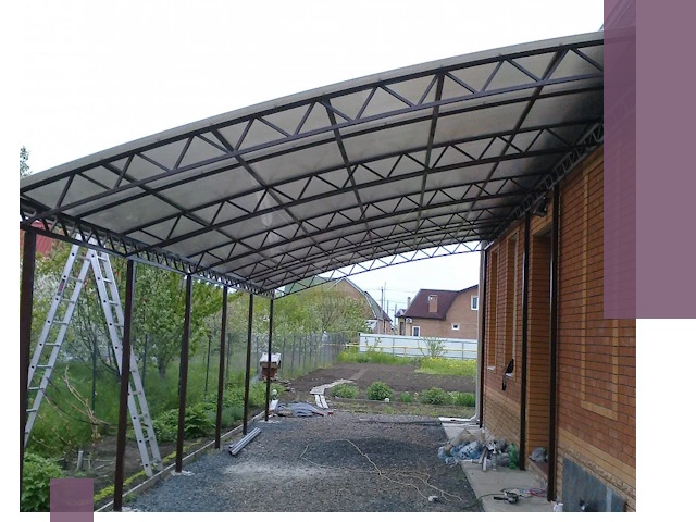 Профессиональный монтаж навесов под ключ в Полевской