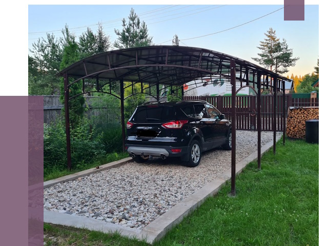 Навесы для автомобиля в Полевской от 13191 руб.  | ПРОЛЁТ-Плв