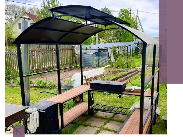 Навесы для барбекю в Полевской: изготовление, монтаж и демонтаж