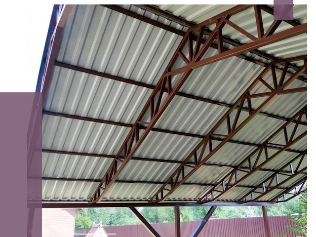 Навесы из профнастила в Полевской от 7391 руб. | ПРОЛЁТ-Плв