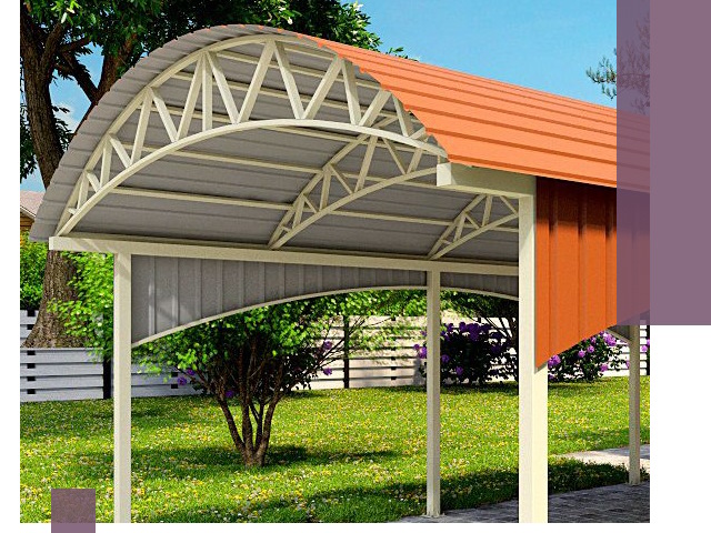 Навесы из профнастила под ключ в Полевской — установка и монтаж