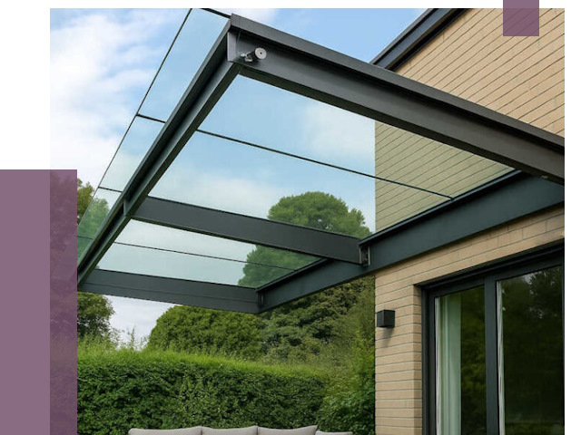 Стеклянные навесы и козырьки в Полевской от 12318 руб.