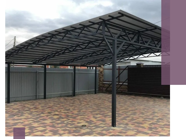 Металлические навесы под ключ в Полевской — изготовление и монтаж