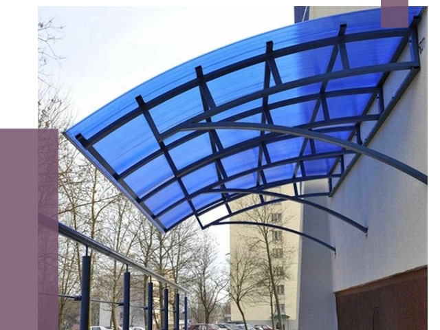 Козырьки из поликарбоната в Полевской от 4311 руб. под ключ | ПРОЛЁТ-Плв