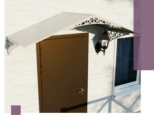 Металлические козырьки на входы и террасы в Полевской