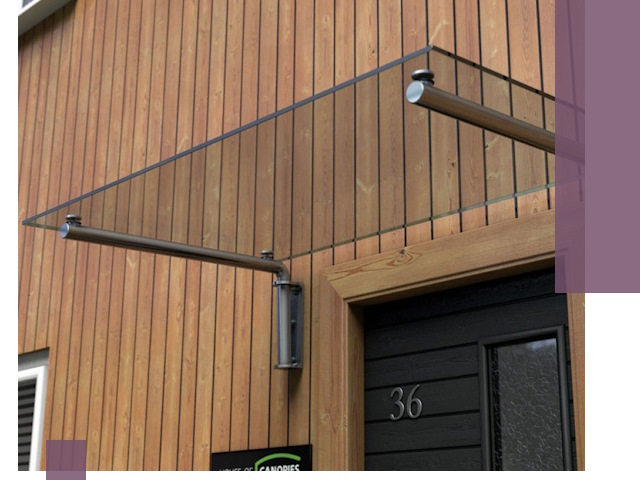 Стеклянные козырьки на входы и фасады в Полевской