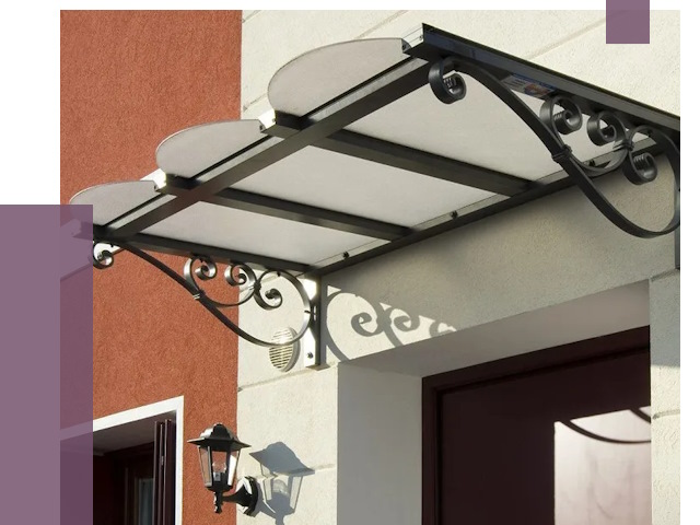 Односкатные козырьки в Полевской от 8417 руб.  | ПРОЛЁТ-Плв