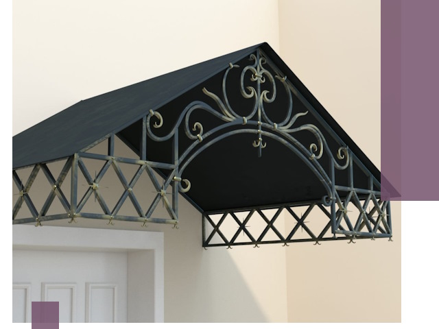 Двускатные металлические козырьки под ключ в Полевской