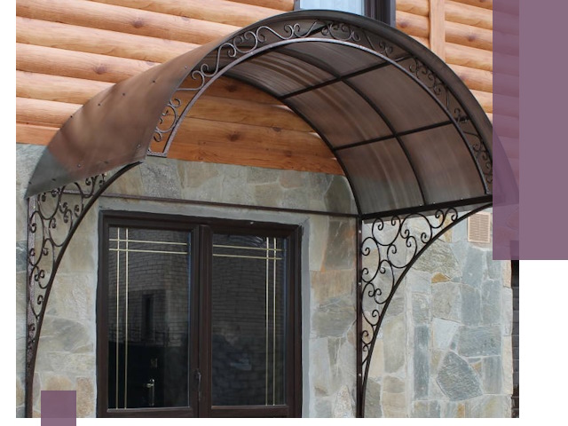 Арочные козырьки под ключ в Полевской: изготовление и монтаж